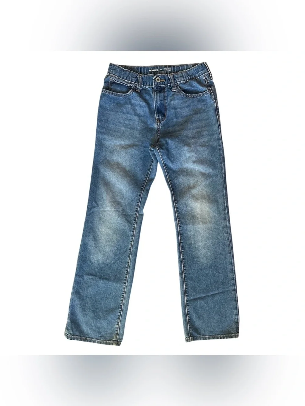 Old Navy Size 16 Boys medium Wash blue straight cut denim jeans